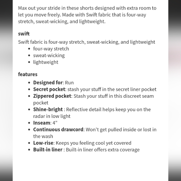 Lululemon Hotty Hot II Shorts Size 6 Long 4" Inseam Purple and White Pattern - Picture 7 of 7